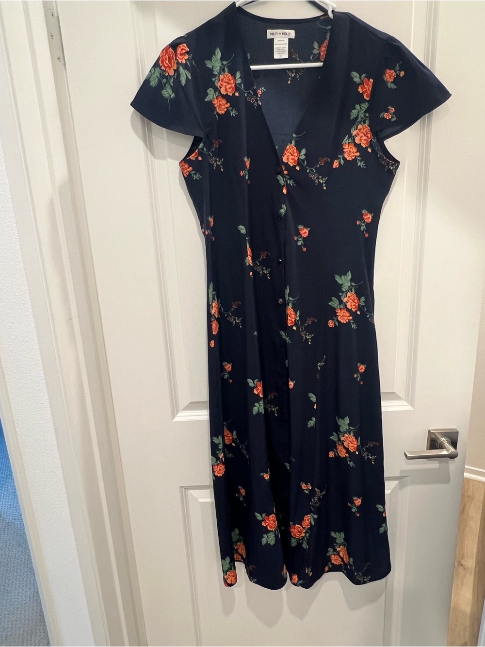 Milly & Molly Black Floral Wrap Midi Dress